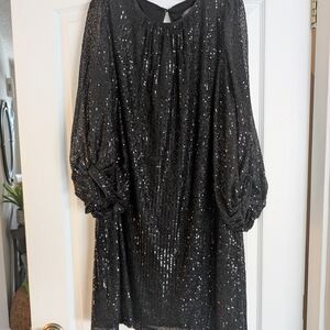 Julia Jordan Sparkling Black Long Sleeve Dress